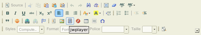 Barre de CKEditor avec JWPlayer