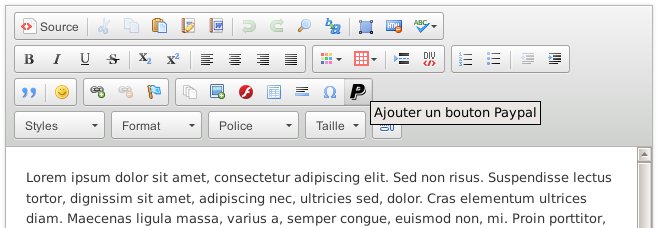 Bouton CKPaypal dans CKEditor